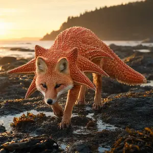 Arctic fox + Starfish